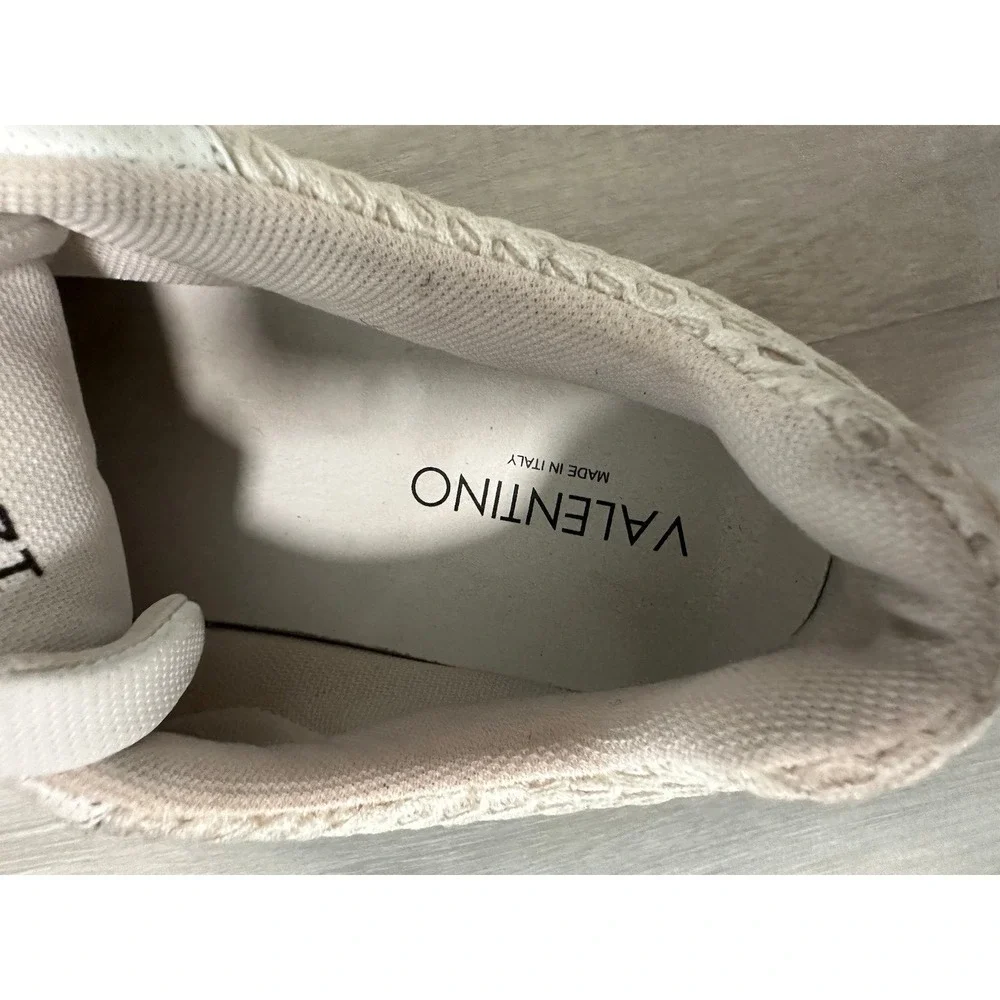 Valentino Men's White Suede Leather Low Top Sneakers Shoes Size 12 Made in Italy